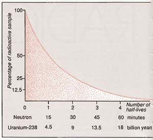Decay patterns and half life