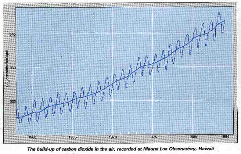 The build-up of carbon dioxide in the air, 1958-1984