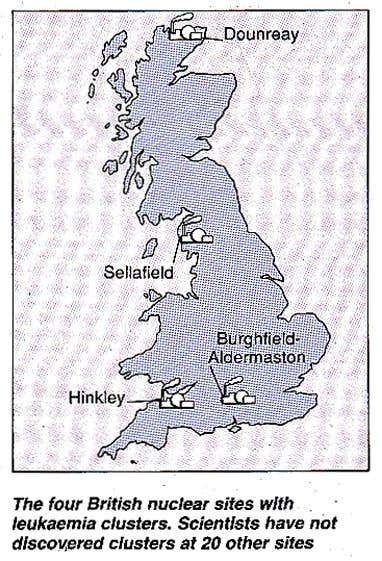 Leukaemia clusters and nuclear sites