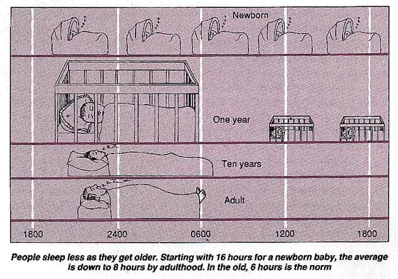 Sleep times and age
