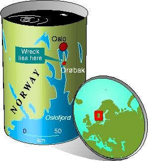 Map of wreck location in Norway