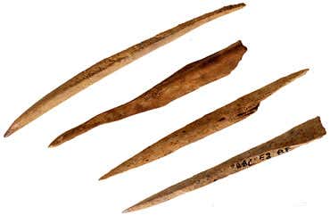 The awls found at Blombos would have been used for cutting and piercing (Photo: Chris Henshilwood)