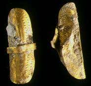 Gold earrings indicate that the man was wealthy and powerful