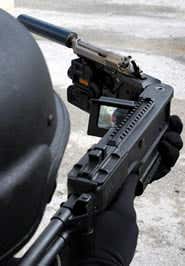 Crooked gun shoots round corners