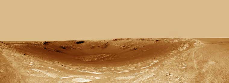 New crater rocks tempting for Mars rover