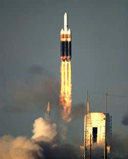 Heavy-lift rocket's debut a partial success