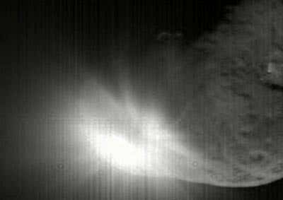 The collision brightened the comet to six times its pre-impact level