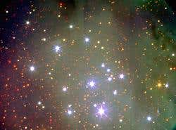 NGC 6530 is a star cluster that formed roughly 2 million years ago from gas clouds in the Lagoon Nebula 