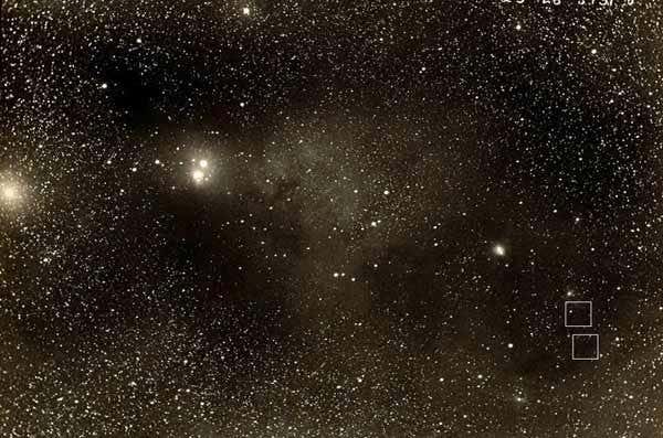 The colourful infrared images above appear dark at optical wavelengths