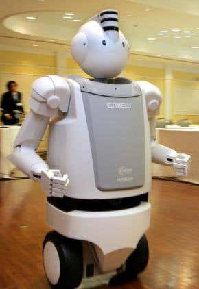 Robotic butlers sweep the floor at show