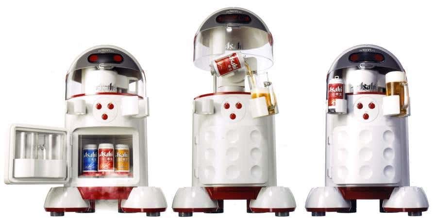 Beer-bot pours chilled drinks for thirsty humans