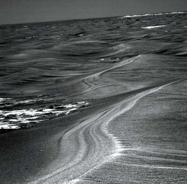 The rover was traversing dunes of soil on Meridiani Planum when it got trapped on 29 May 