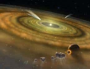 Star's dusty disc could create exotic worlds