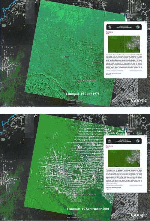 Environmental damage highlighted by Google Earth