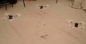 Uncrewed aircraft swarm together indoors