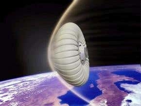 Inflatable cushions to act as spacecraft heat shields