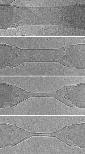 Electron beams shrink carbon nanotubes to order