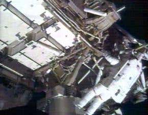 Swede success in shuttle mission's first spacewalk