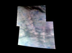 Titan's ice mountains revealed by long shadows