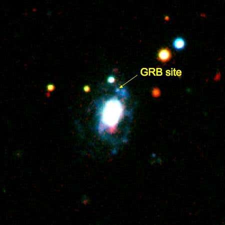 The 5 May gamma-ray burst exploded in a star-forming region in one of the spiral arms of a galaxy about 1 billion light years away