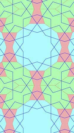 Girih-tile reconstruction of the girih strapwork pattern on an interior archway in the Sultan's Lodge in the Green Mosque in Bursa, Turkey (AD 1424) 