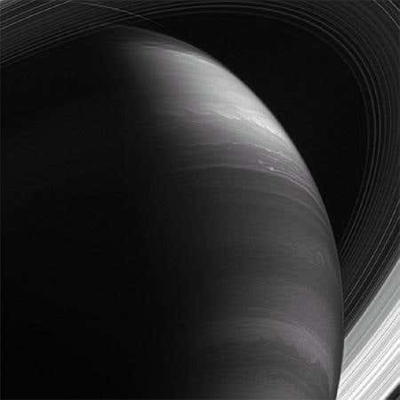 The viewer seems to be looking up at Saturn in this shot, taken on 30 January