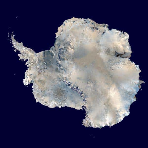  Antarctica: an orthographic projection of NASA's 'Blue Marble' data set