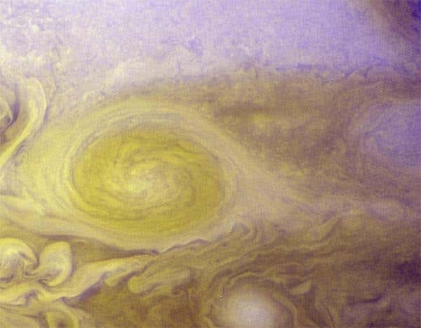 This composite image of the Little Red Spot was taken by the Hubble Space Telescope and New Horizons 