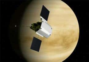 Messenger spacecraft in Venus flyby