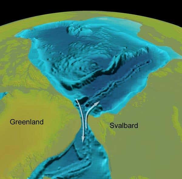 Scientists say that as shifting tectonic plates stretched Fram Strait, water began flowing through it in both directions; previously, it had only flown out of an Arctic lake