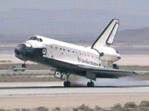 Space shuttle lands safely in California