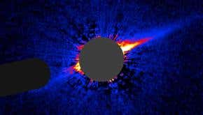 Stars play tug-of-war with dusty disc