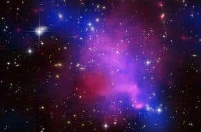 Cosmic 'train wreck' defies dark matter theories