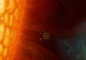 Planet survives close call with searing red giant