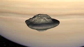 Saturn's 'flying saucer' moons built of ring material
