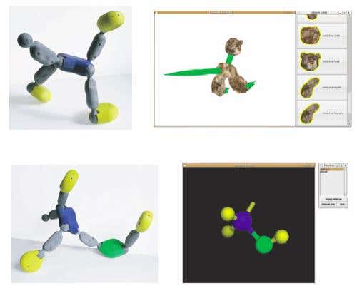 Posey can be used to animate virtual characters or build molecular representations