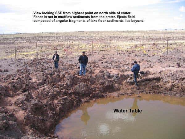Ground water quickly filled the crater created by the meteorite impact in Peru on 15 September 2007