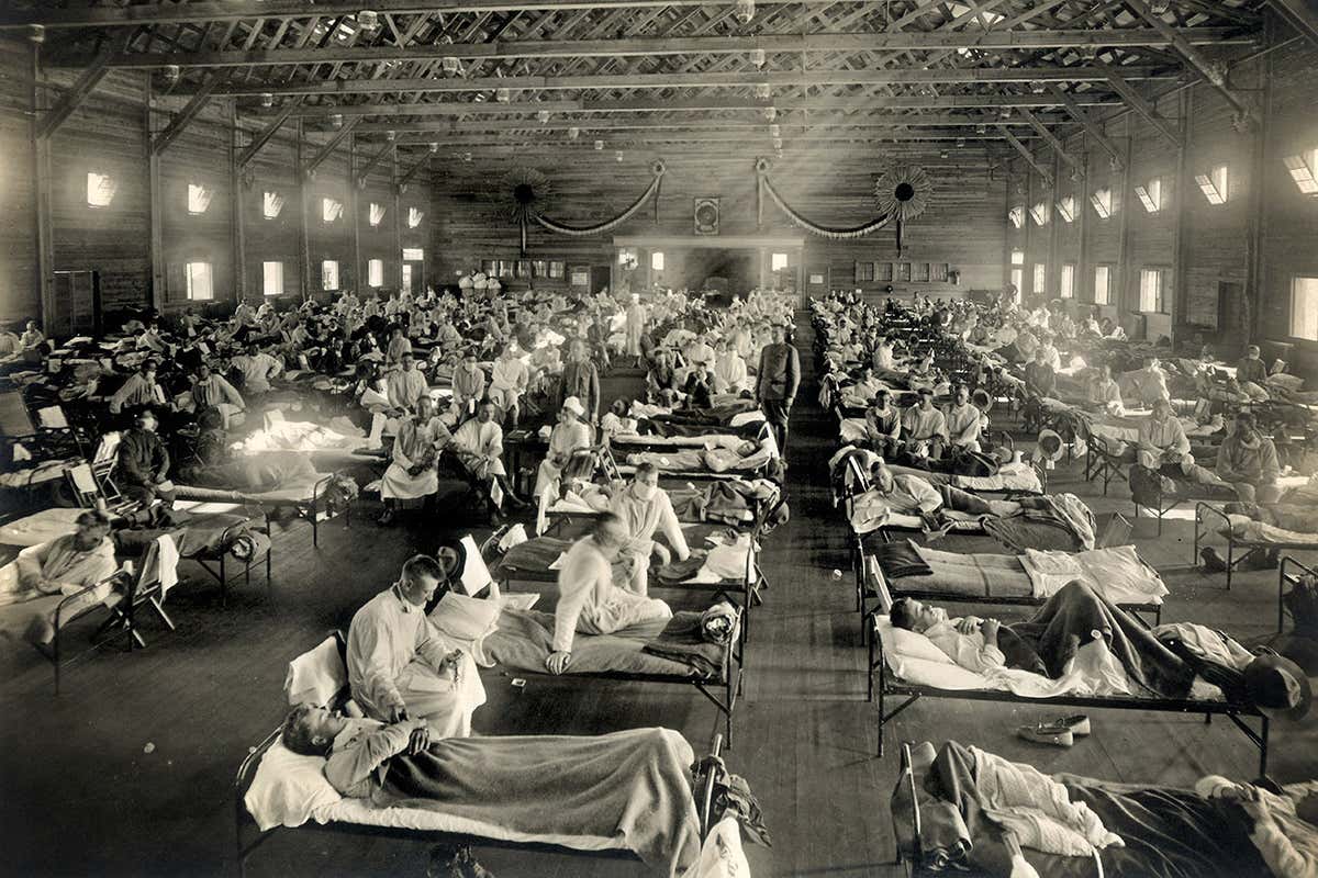 A ward full of patients during the Spanish flu epidemic of 1918