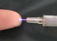 The plasma plume is at room temperature and can be touched with a naked finger