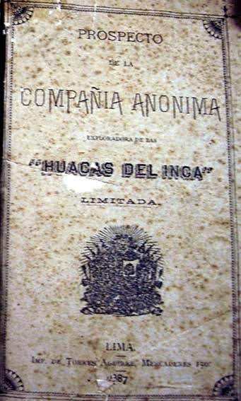 This 1887 booklet described Augusto Berns' company and his proposal to loot the 
