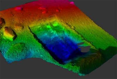 This colour-coded elevation map shows the