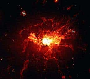 Galactic 'spaghetti monster' powered by magnetic fields