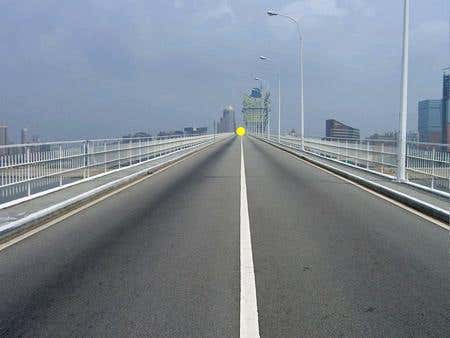 This scene is used to test astronauts' depth perception aboard the International Space Station. Using virtual-reality goggles, they must estimate the distance to the yellow dot
