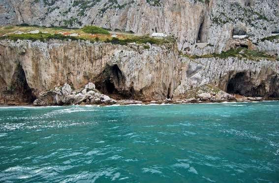 Views of caves in which the finds were made. Left to right: Bennett's, Gorham's, Vanguard (Images: Clive Finlayson, Gibraltar Museum)