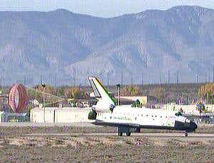 Space shuttle lands safely in California