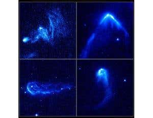 Runaway stars carve eerie cosmic sculptures