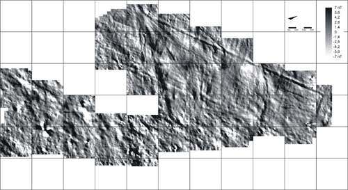 A magnetogram of the geoglyph complex on site PV67A-15/16, known as