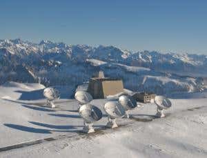 The Plateau de Bure Interferometer, an array of telescopes in the French Alps, was used to measure the size of a starburst region in an early galaxy 