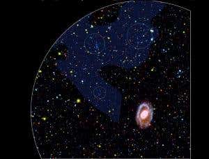 Dwarf galaxies (circled) seem to be forming from hydrogen and helium gas in the Leo Ring (Illustration: NASA/JPL)