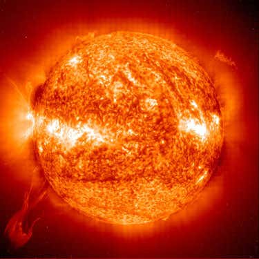 Our sun is a normal-sized star, but it will not remain in its current stable state for ever. Prominences like the one shown in this image are insignificant compared to the changes it will ultimately undergo  